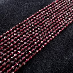 Natural Faceted Red Garnet Tiny Seed Small Loose Round Beads 2/3/4MM For Jewelry Making DIY Bracelets Necklace Accessories
