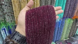 Natural Faceted Red Garnet Tiny Seed Small Loose Round Beads 2/3/4MM For Jewelry Making DIY Bracelets Necklace Accessories