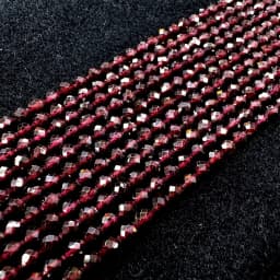 Natural Faceted Red Garnet Tiny Seed Small Loose Round Beads 2/3/4MM For Jewelry Making DIY Bracelets Necklace Accessories