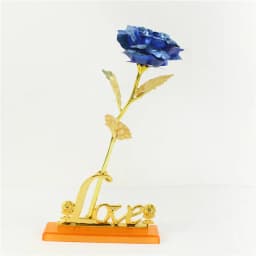 Galaxy Rose Eternal 24K Gold Flower Foil Plastic Artificial Roses Valentines Day Gift Beauty Golden Flowers for Wedding Decor