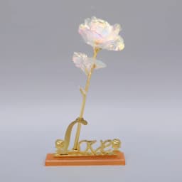 Galaxy Rose Eternal 24K Gold Flower Foil Plastic Artificial Roses Valentines Day Gift Beauty Golden Flowers for Wedding Decor