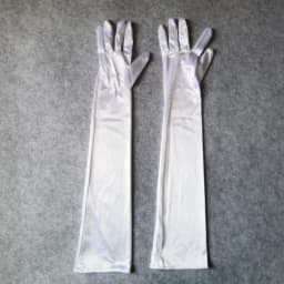 Women Long Solid Satin Soft Multicolor Ceremonial Gloves Drive Ride Dance Performance Sunscreen Cosplay Elasticity