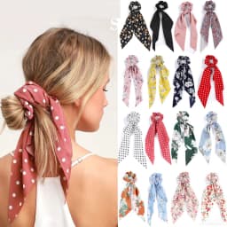Fashion Dots Scrunchies Long Hair Rope Korean Hair Ties for Women Ponytail Scarf Sweet Elastic Hair Band Hair Accessories