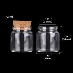 2pcs/lot 50ml 60ml 80ml 100ml 120ml 150ml Glass Bottles with Cork Candy Spice Jars for Art Crafts Wedding Favors 6 Sizes U-pick