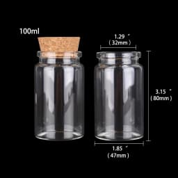 2pcs/lot 50ml 60ml 80ml 100ml 120ml 150ml Glass Bottles with Cork Candy Spice Jars for Art Crafts Wedding Favors 6 Sizes U-pick