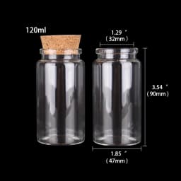 2pcs/lot 50ml 60ml 80ml 100ml 120ml 150ml Glass Bottles with Cork Candy Spice Jars for Art Crafts Wedding Favors 6 Sizes U-pick