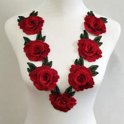 3Pcs Red Embroidery Flower Clothes Patches Fabric Wedding Christmas Bags Curtain Festival Decoration DIY Sewing Repair