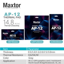 Maxtor AP-12 Thermal Pad 14.8W/mk High Thermal Conductivity Heat Dissipation Silicone Pad CPU/GPU Silicone Grease Cooling Pad