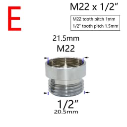 Brass Silver Water Faucet Coupler 1/2 To M16 M18 M20 M22 M24 M28 Thread Connector Fittings For Bubbler Kitchen And Bathroom