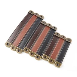 Furniture Cabinet Door Handle Cowhide Small Wardrobe Drawer Door Pull Wooden Box Gift Box Leather Handle