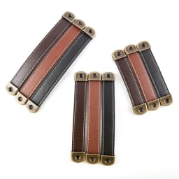 Furniture Cabinet Door Handle Cowhide Small Wardrobe Drawer Door Pull Wooden Box Gift Box Leather Handle
