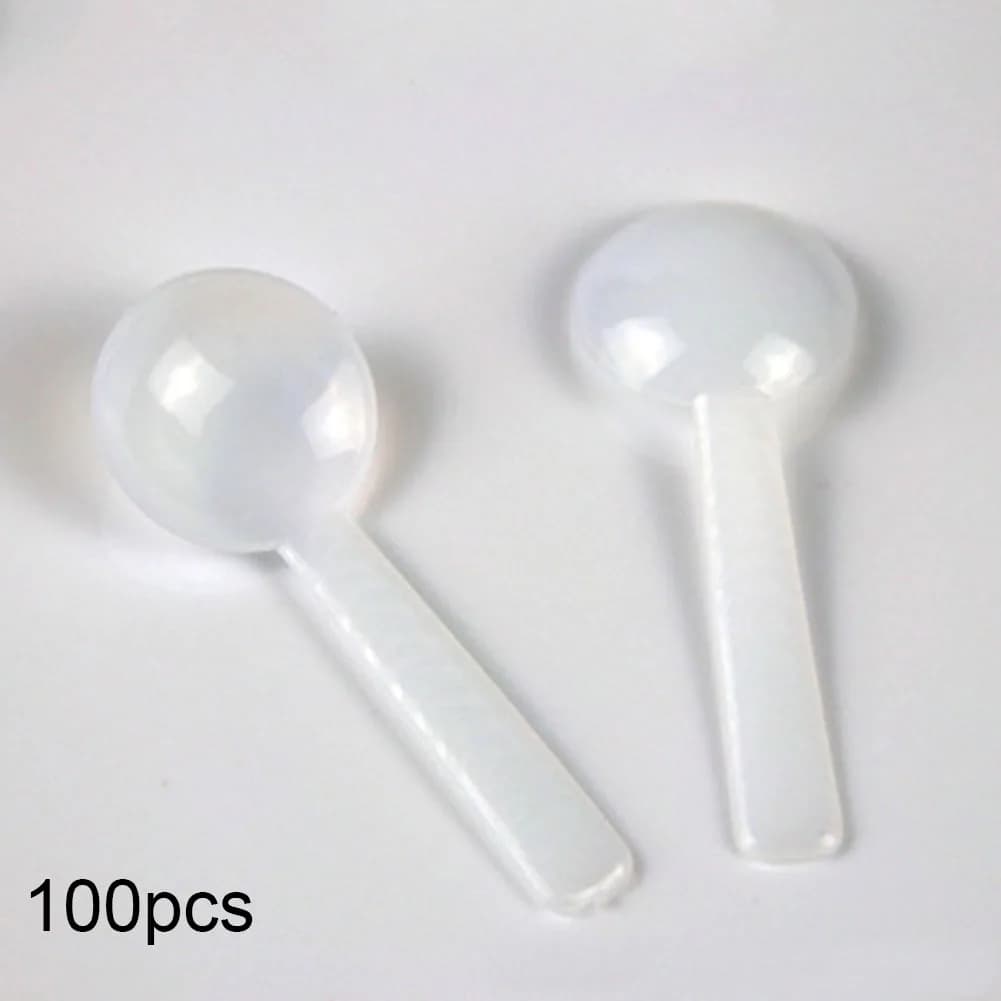 100pcs 1g White Plastic Food Grade PP Plastic DIY Baking Supplies Measuring Spoon Gram Scoop Food Baking Medicine Powder