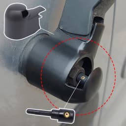 Rear Wiper Arm Cover Rocker Bolt Cap Washer Jet Nozzle For Skoda Fabia Combi Roomster 5J Praktik Yeti 5L 2009 2010 - 2013 2014
