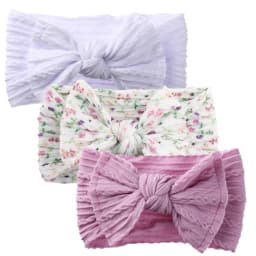 3Pcs/Set Soft Nylon Baby Bow Headband Newborn Girl Daisy Flower Print Hair Bands Topknot High Elastic Kids Braided Headwraps