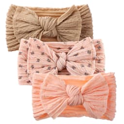 3Pcs/Set Soft Nylon Baby Bow Headband Newborn Girl Daisy Flower Print Hair Bands Topknot High Elastic Kids Braided Headwraps