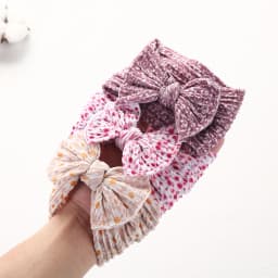 3Pcs/Set Soft Nylon Baby Bow Headband Newborn Girl Daisy Flower Print Hair Bands Topknot High Elastic Kids Braided Headwraps