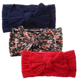 3Pcs/Set Soft Nylon Baby Bow Headband Newborn Girl Daisy Flower Print Hair Bands Topknot High Elastic Kids Braided Headwraps