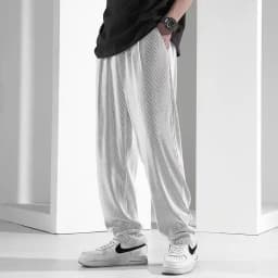 Summer Ice Silk Loose Pants for Men Wide Leg Casual Pants Premium Quality Loose Drape Pants