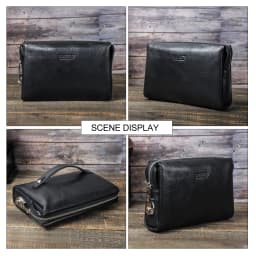 CONTACT'S Genuine Leather Clutch Bag for Men Password Design Casual Hand Wallet Bags Male Long Purse Large Capacity Engrvaing