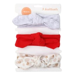 3Pcs/Set Solid Cotton Baby Headband with Card Heart Striped Print Bow Tie Knot Hair Band For Girls Headwrap Newborn Accessories