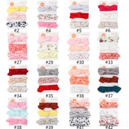 3Pcs/Set Solid Cotton Baby Headband with Card Heart Striped Print Bow Tie Knot Hair Band For Girls Headwrap Newborn Accessories