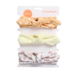 3Pcs/Set Solid Cotton Baby Headband with Card Heart Striped Print Bow Tie Knot Hair Band For Girls Headwrap Newborn Accessories