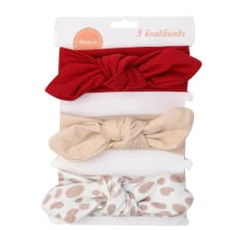 3Pcs/Set Solid Cotton Baby Headband with Card Heart Striped Print Bow Tie Knot Hair Band For Girls Headwrap Newborn Accessories