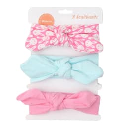 3Pcs/Set Solid Cotton Baby Headband with Card Heart Striped Print Bow Tie Knot Hair Band For Girls Headwrap Newborn Accessories
