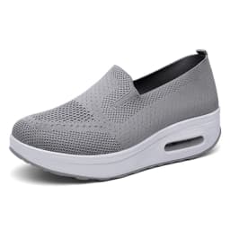 Women's Casual Slip on Sneakers Breathable Flying Woven Mesh Upper Jogging Shoes for Walking Biking Driving