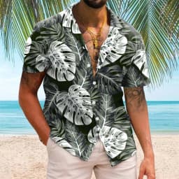 Summer Hawaiian Floral Beach Casual Plus Size Shirt 3D Coconut Pattern T-shirt Retro Tree Short Sleeve Vacation Man Slim Korean