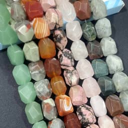13*17MM Faceted Natural Stone Irregular Shape Agates Crystal Loose Spacer Beads For Jewelry Making DIY Necklace Bracelet