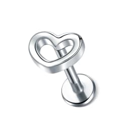 1PC Steel Moon Lighting Labret Bar Rings Crystal Flower Tragus Cartilage Piercing Rook Lobe Ear Helix Piercing Screw Fit Top 16g