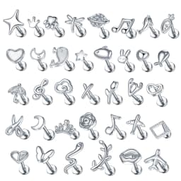1PC Steel Moon Lighting Labret Bar Rings Crystal Flower Tragus Cartilage Piercing Rook Lobe Ear Helix Piercing Screw Fit Top 16g