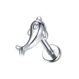 1PC Steel Moon Lighting Labret Bar Rings Crystal Flower Tragus Cartilage Piercing Rook Lobe Ear Helix Piercing Screw Fit Top 16g