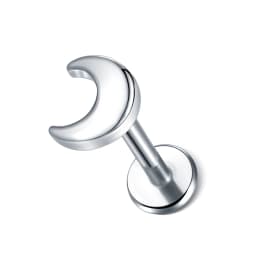 1PC Steel Moon Lighting Labret Bar Rings Crystal Flower Tragus Cartilage Piercing Rook Lobe Ear Helix Piercing Screw Fit Top 16g