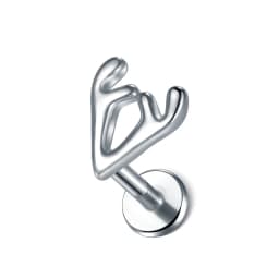 1PC Steel Moon Lighting Labret Bar Rings Crystal Flower Tragus Cartilage Piercing Rook Lobe Ear Helix Piercing Screw Fit Top 16g