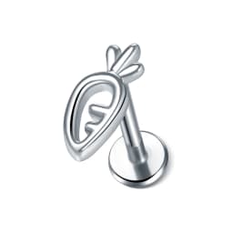 1PC Steel Moon Lighting Labret Bar Rings Crystal Flower Tragus Cartilage Piercing Rook Lobe Ear Helix Piercing Screw Fit Top 16g