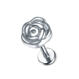 1PC Steel Moon Lighting Labret Bar Rings Crystal Flower Tragus Cartilage Piercing Rook Lobe Ear Helix Piercing Screw Fit Top 16g