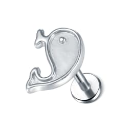 1PC Steel Moon Lighting Labret Bar Rings Crystal Flower Tragus Cartilage Piercing Rook Lobe Ear Helix Piercing Screw Fit Top 16g