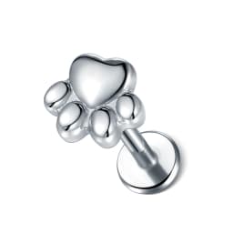 1PC Steel Moon Lighting Labret Bar Rings Crystal Flower Tragus Cartilage Piercing Rook Lobe Ear Helix Piercing Screw Fit Top 16g