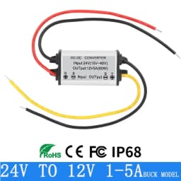 24V to 12V Converter Step Down 24V 12V Waterproof Module DC 1A-5A Buck Model Converter 24V to 12V Voltage Regulator