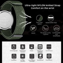 NORTH EDGE ALPS Men's Digital Carbon Fiber Watch Shock Militray Sports Super Light Outdoor Compass Waterproof 50M Wristwatches