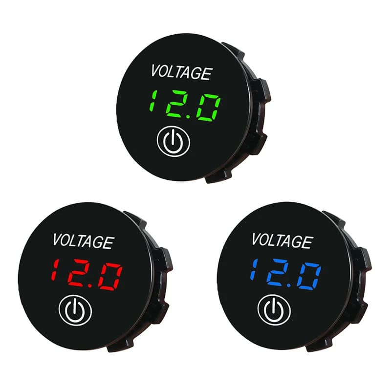 12V LED Digital Voltmeter Waterproof Voltage Gauge Meter Battery Tester with Digital Touch Display Panel for Car Boat Marine