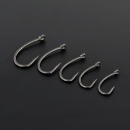 Hirisi 15x Carp Fishing Hooks With Eye Micro Barb High Carbon Steel Fish Hooks PTFE Coated Fishing Accessories X915