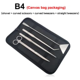 Aquarium Scissor Tools Set Wave Scissors Tweezers Plants Grass Stainless Cleaning Tools Fish Tank Shovels Aquarium Accessories