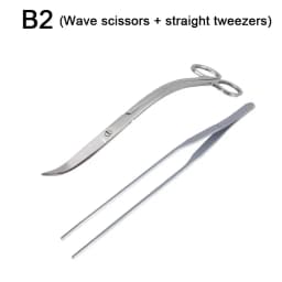 Aquarium Scissor Tools Set Wave Scissors Tweezers Plants Grass Stainless Cleaning Tools Fish Tank Shovels Aquarium Accessories