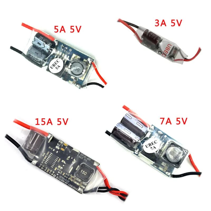UBEC 5V 3A 5A /7A /15A ZMR BEC Full Shielding Antijamming Switching Regulator for FPV RC Drone Receiver Power Supply External
