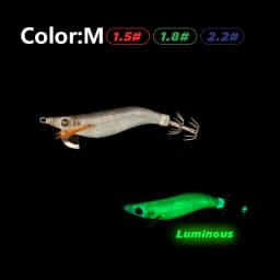 LETOYO Mini Squid Lure 1.5-2.2# Luminous Squid Jig Artificial Bait Cuttlefish Squid Bait Webfoot Octopus Fishing Lures