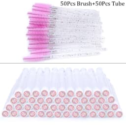 50/100pcs Diamond Eyebrow Brush Tube Disposable Eyelash Brush Reusable Crystal Eyelash Brush Replaceable Dust-proof Makeup Sets