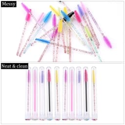 50/100pcs Diamond Eyebrow Brush Tube Disposable Eyelash Brush Reusable Crystal Eyelash Brush Replaceable Dust-proof Makeup Sets